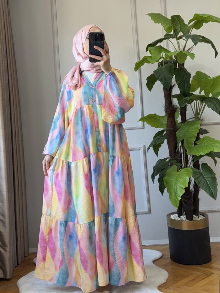 Efuli Renkli Elbise (2)