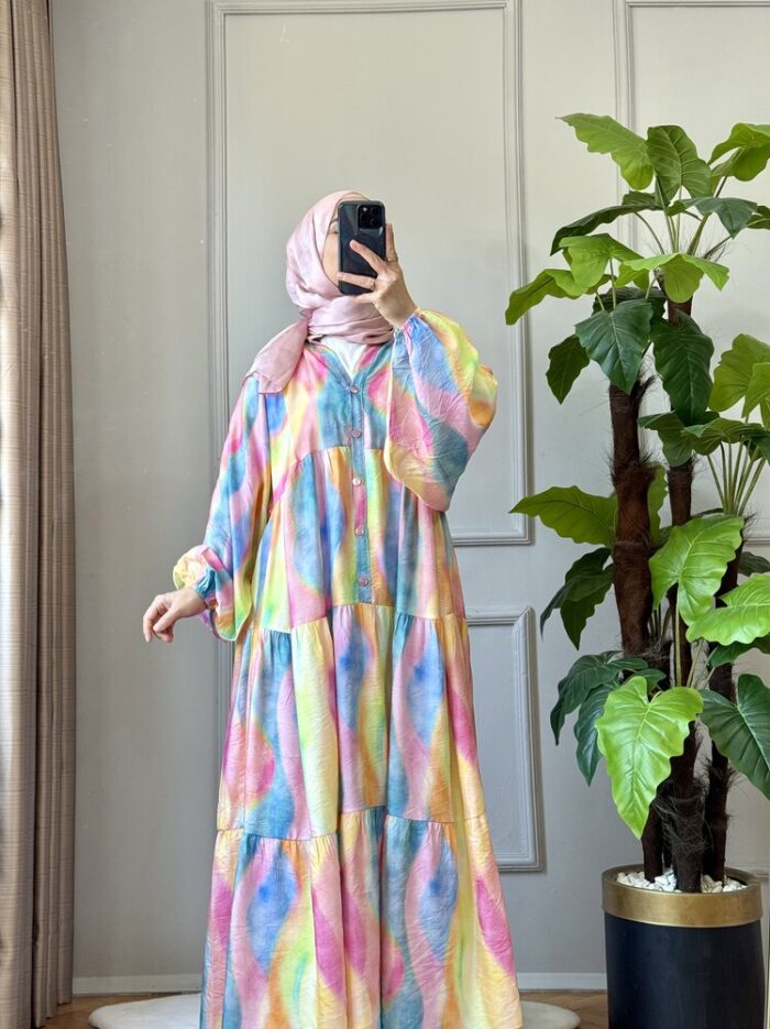 Efuli Renkli Elbise (3)