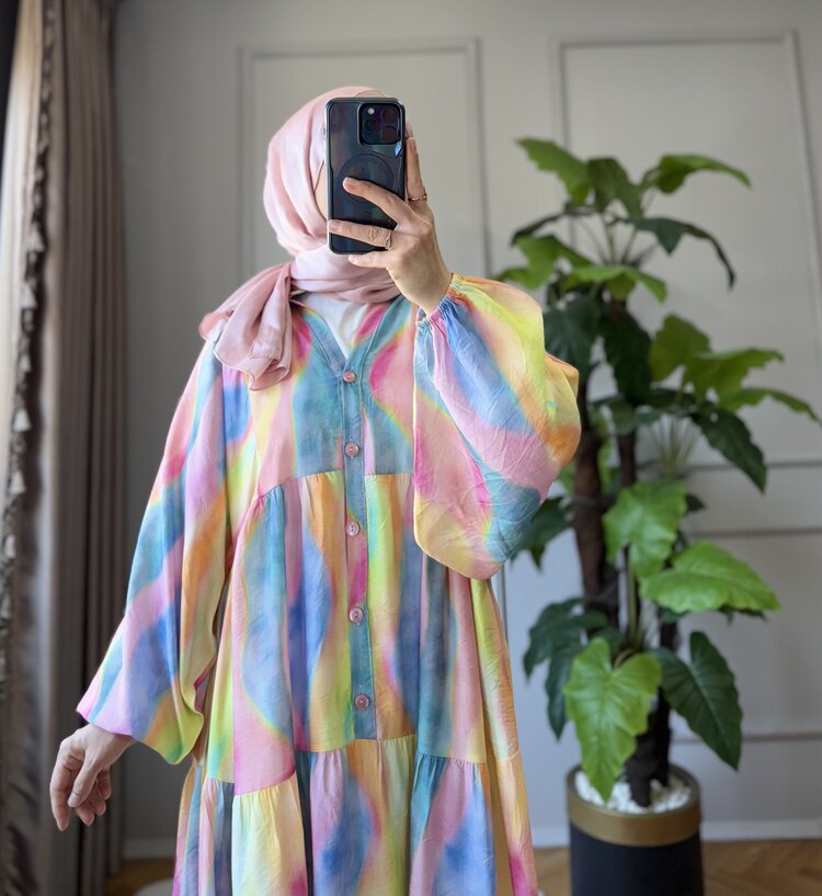 Efuli Renkli Elbise (4)