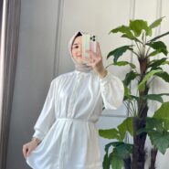 İnci Beyazı Saten Gömlek (1)