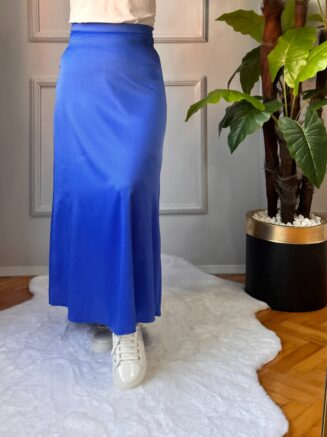 Jesika Tam Boy Saten Etek - Mavi