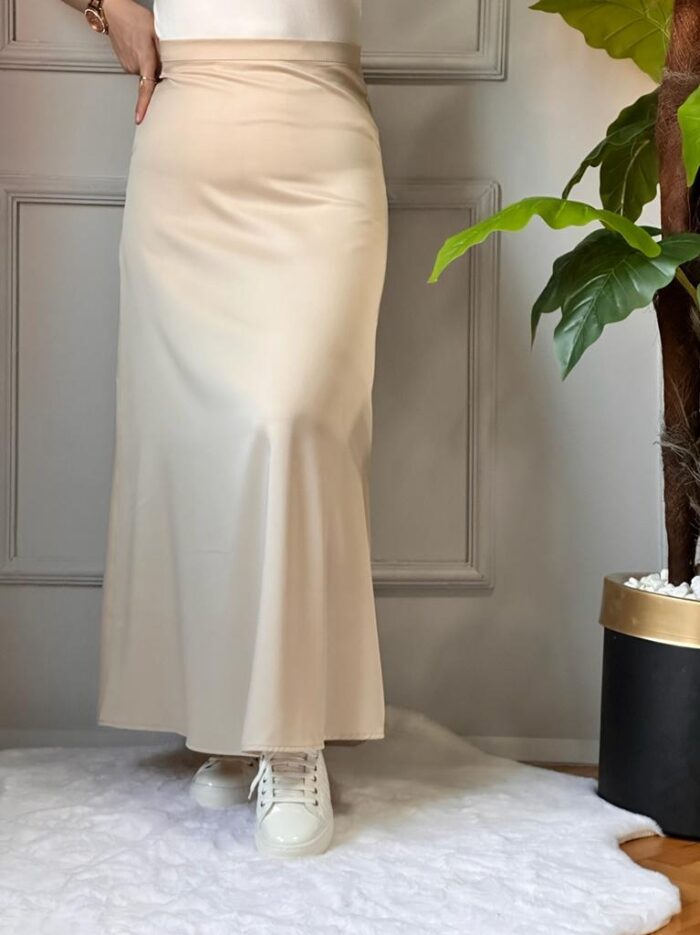 Jesika Tam Boy Saten Etek - Krem Jesika Tam Boy Saten Etek - Krem