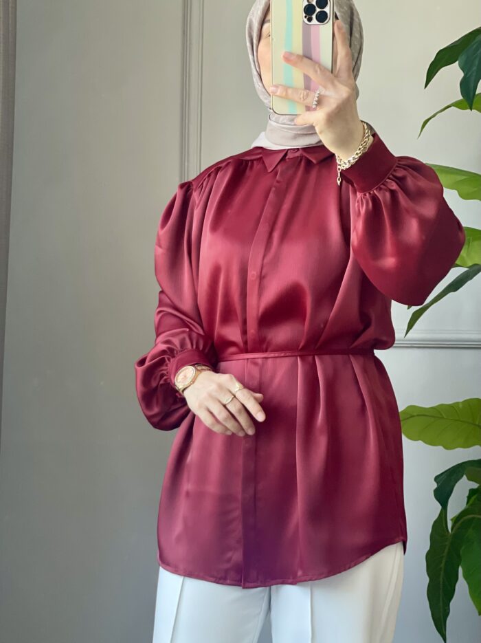 bordo saten gömlek (2)