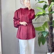 bordo saten gömlek (3)