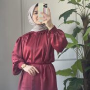 bordo saten gömlek (4)