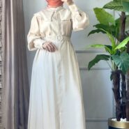 krem rengi ferace elbise (1)