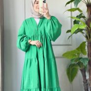 sandy elbise zümrüt yeşilil (1)