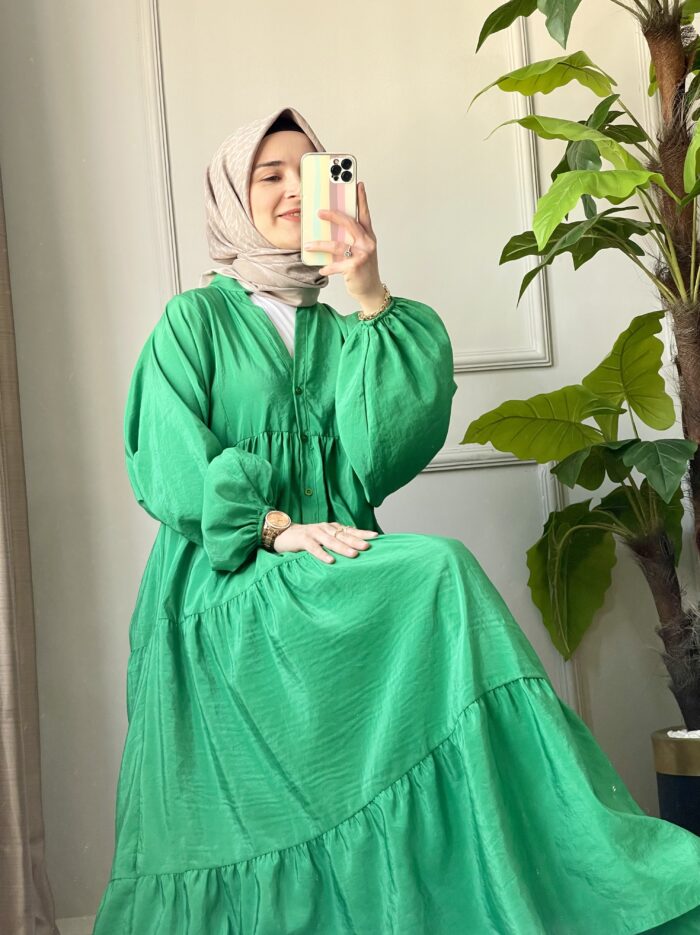 sandy elbise zümrüt yeşilil (2) sandy elbise zümrüt yeşilil (2)