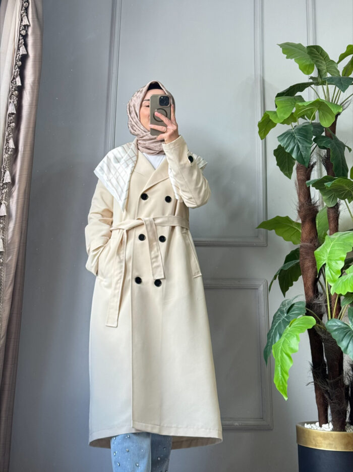 Astarlı Fularlı Trençkot (3) Astarlı Fularlı Trençkot (3)