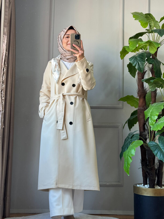 Astarlı Fularlı Trençkot (5) Astarlı Fularlı Trençkot (5)