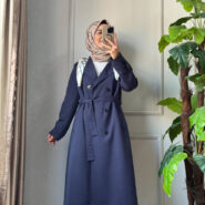 Astarlı Fularlı Trençkot (6)