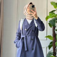 Astarlı Fularlı Trençkot (9)